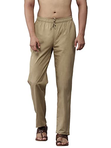 Image of See Designs Khaki Cotton Regular Fit Pyjamas N Elasticated Waistband