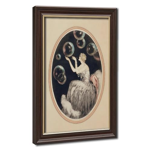 Toile Louis Icart Bubbles impression giclée vintage 30x45 cm pour décoration murale suspendue