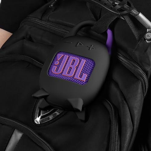 Geiomoo Silicone Carrying Case for JBL Clip 5, Protective Portable Scratch Shock Resistant Cover (Black)