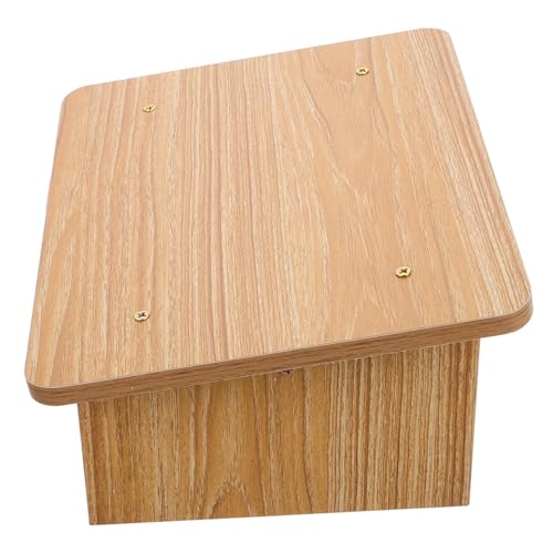 DECORNIJIA Holz Fußhocker Rutschfest Schräge Oberfläche Kompakt Kleine Fußstütze Tritthocker Vielseitig Fußbank Für Büro Stehtisch Und Zuhause Natürliche Holzoptik