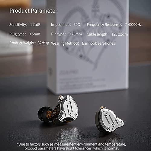 Image of H HIFIHEAR ZS10 Pro Wired Earbuds in Ear Monitor Headphones KZ Earphone 4BA+1DD 5 Drivers Metal Headsets with Stainless Steel Faceplate,0.75mm 2 Pin Detachable Cable (Black, Without Mic)