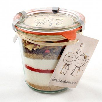 Kuchen Backmischung vom Hof Löbke HOCHZEITSKUCHEN im Weckglas (Erdbeer-Apfel-Kuchen / 580 ml) QUALITÄT AUS DEM MÜNSTERLAND Cover