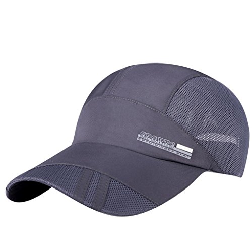 Amlaiworld_Gorras Gorras Gorras béisbol Sombrero de Malla para Adultos Unisex Hombre Mujer Sombrero para Sol Plegable de Secado rápido Gorra de béisbol al Aire Libre Protector Solar Quick Dry (Gris)