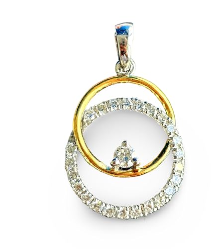 Carat Affairs Two Tone Pendant Necklace with Lab Grown Diamonds,With Certificate of Authenticity, Valentine Gift 1 41krXIsKduL. SL500
