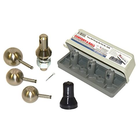 Convert-A-Ball 3-Ball Set - 1 7/8, 2 and 2 5/16 inch Balls With Stem Cover And Storage Case Cover