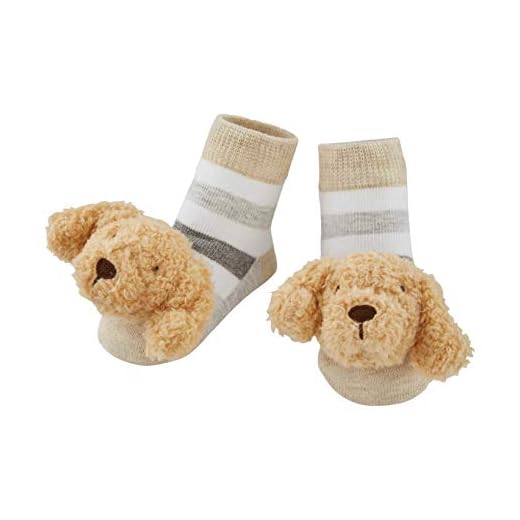 Mud Pie Baby Dog Rattle Toe Socks, Doodle, 0-12 Months