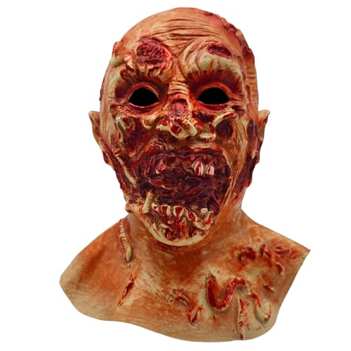 Dinwenddey Scary Zombie Head Masks with Sharp Teeth, Creepy Face