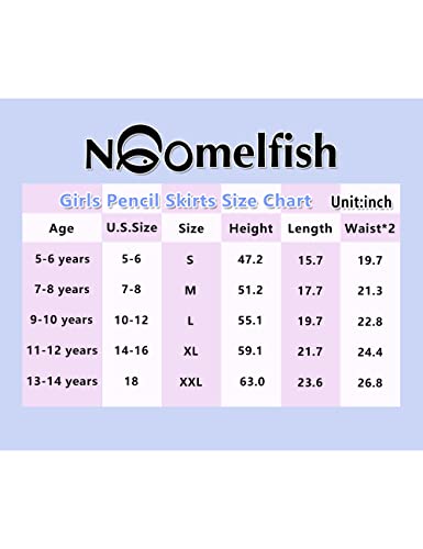 Noomelfish Girls 2 Pack Knee Length Pencil Skirts Plain Stretch Cotton Modest Skirt, Navy Blue 2 Pack, Size 13-14 Years #TOP1