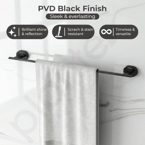 Image of Plantex J4 Stainless Steel 24 Inch Towel Rod for Bathroom /Towel Holder in Bathroom /Towel Holder /Bathroom Accessories (PVD Black Finish) Onix