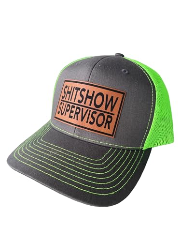 Shitshow Supervisor Hat, Neon Green Trucker Hat, Snapback, Adjustable