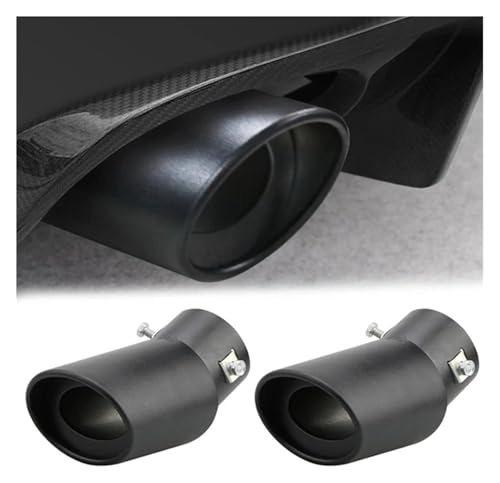 Punta de escape universal redonda de aluminio de 63 mm para tubo trasero de coche 4
