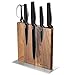 Navaris Soporte magnético para Cuchillos - Bloque magnético de Doble Lado de Madera Genuina de Nogal para Cocina - Base magnética Antideslizante