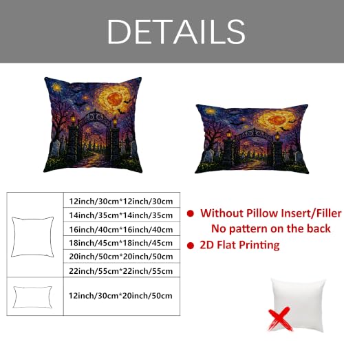 Housse de coussin Halloween fermeture éclair cachée anti-rayure canapé - 7
