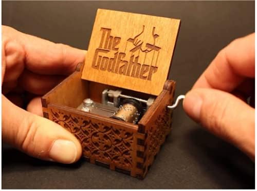 Image of Zesta God Father Wooden Musical Box Gift | Vintage Music Crank Mini Collectible for Girlfriend, Boyfriend, Husband, Wife | Unique Musical Gifts for Music Lovers | Classic Wooden Box