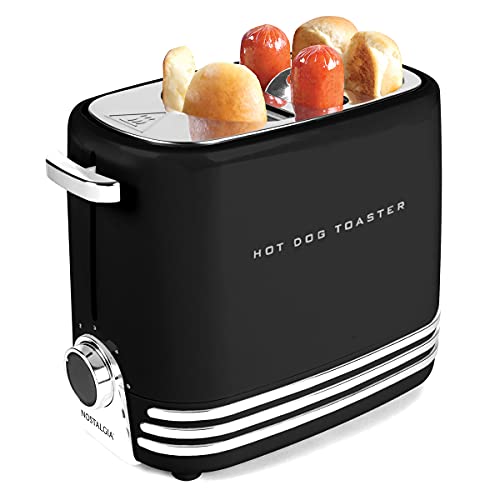 Nostalgia 2 Slot Hot Dog and Bun Toaster with Mini Tongs, Hot Dog