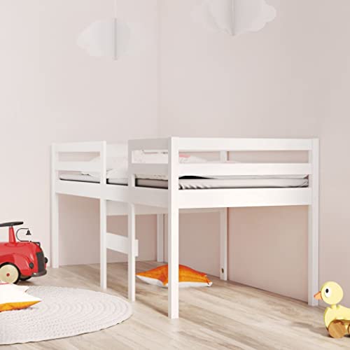 LIGTEX Furniture sets,tools,High Sleeper Bed White 90x190 cm 3FT Single Solid Wood Pine