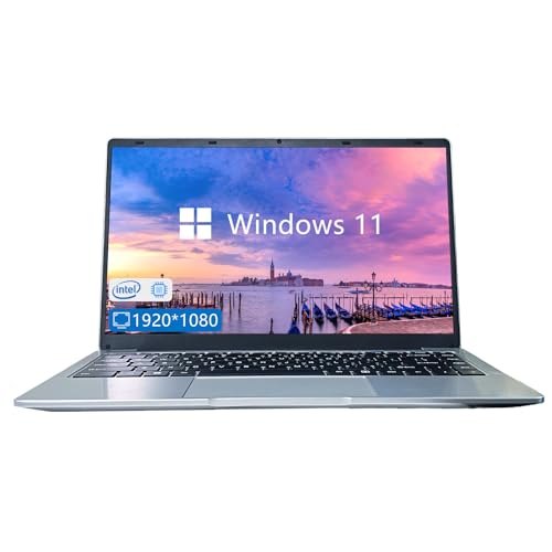 Image of Laptop, 14.1Inch FHD IPS Screen, J4105 Processor, 6GB RAM 256GB SSD Expandable 1TB, Computer with 2 Stereo Speakers, WiFi-5, HDMI