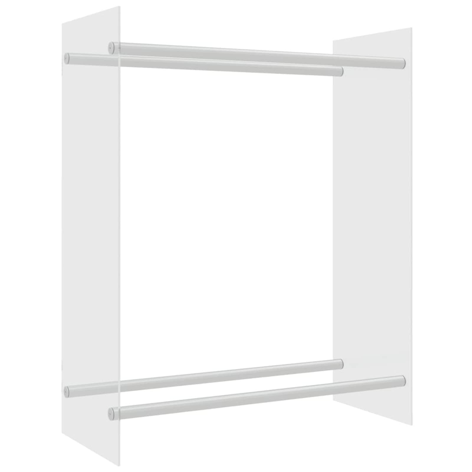 Gecheer Leñero De Interior I Soporte para Leña De Cristal Translúcido I Estantería De Almacenamiento De Acero Inoxidable o Metal - Templado Transparente 80x35x100 cm