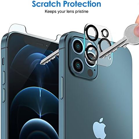 JETech Screen Protector for iPhone 12 Pro 6.1-Inch with Camera Lens Protector (Not for iPhone 12), Tempered Glass Film, 2-Pack Each