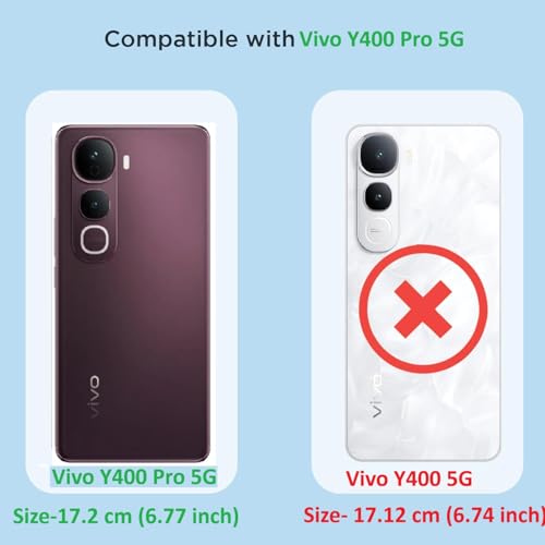 Image of Bintage case Macc-Safe Design Hard Light Weight Back Case | Soft Border Camera Protect | Dual PU Leather Finish Back Cover Compatible for Vivo Y400 Pro 5G - White & Brown