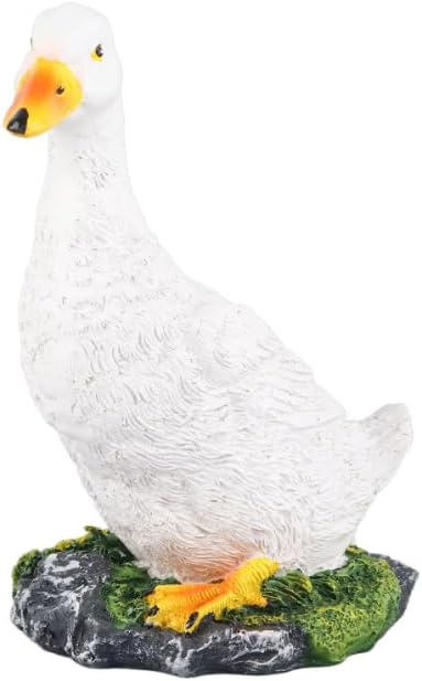 1pcs Animal Ornament Outdoor Simulation White Duck Statue Landscape Sculpture Courtyard Garden Decoration Duck Statue Simulation Duck