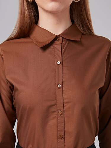Image of Style Quotient Women Solid Polycotton Regular Formal Shirt