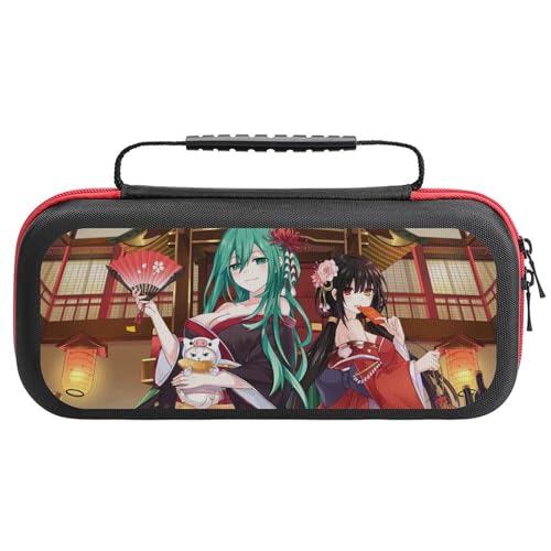 Switch ケース かわいい デート・ア・ライブ 時崎狂三 スイッチ 収納ケース カバー ナイロン素材 全面保護 防塵/防水/防汚/耐衝撃 26x11.5x5.2cm Switchに対応 保護用ハードケース 大容量な収納力 アクセサリーポーチ Switc