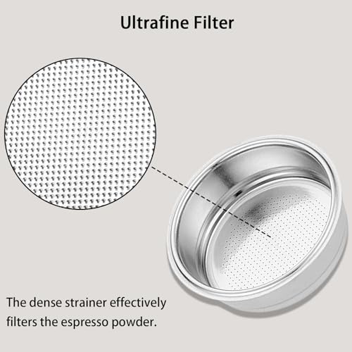Image of 2-Piece Coffee Filter Steel, Coffee Machine Accessories, 51mm Coffee Strainer Basket， Stainless Steel Filter for Espresso Machines, Bottomless Portafilter, Prevent Overflow