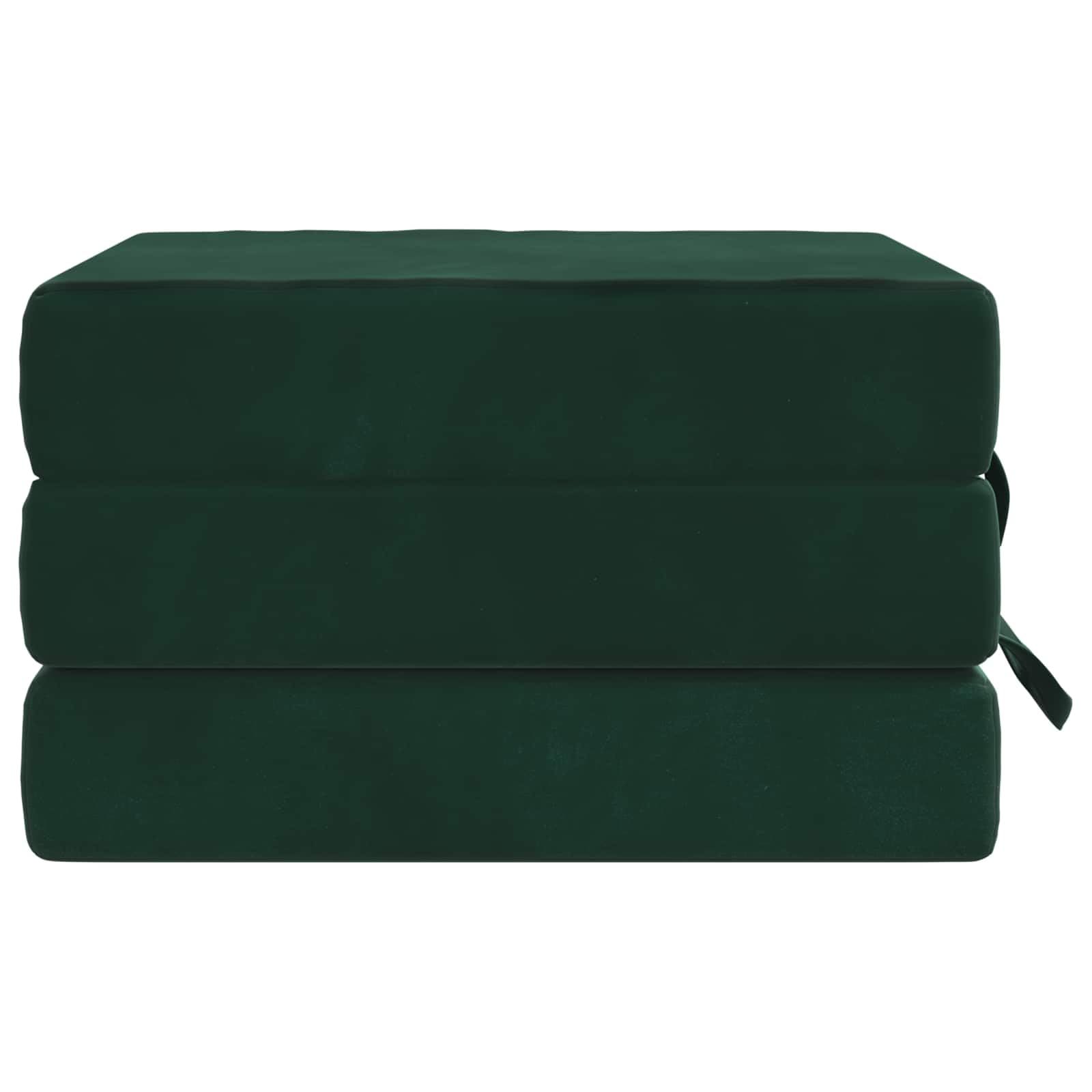 Sofa rozkładana 90 x 67 x 45 cm ciemnozielona pianka poliestrowa