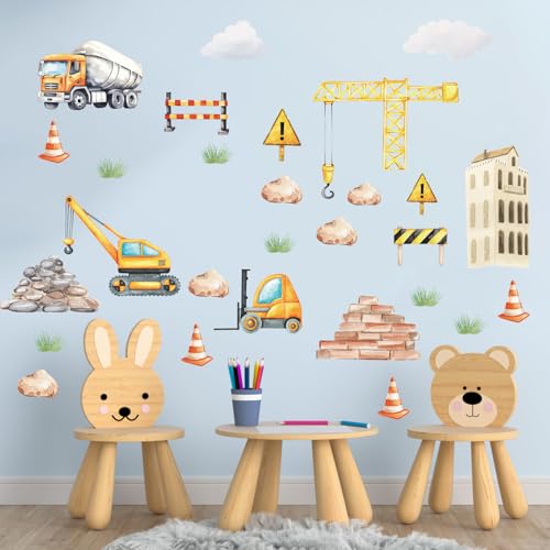 Vinilos decorativos vehículos de construcción para pared miniatura 6