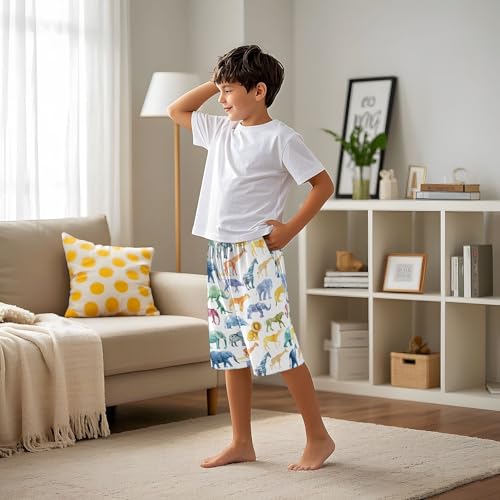 Animals Silhouettes Short Pajama Pants Bottoms Soft Sleepwear with Pockets4