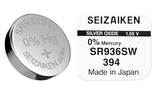 SEIZAIKEN 394 SR936SW - Pilas de botón (10 unidades, 1,55 V, óxido de plata, 0% mercurio, 100% fabricadas en Japón)