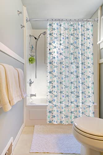 Splash Home Sea Turtle Peva 4Gauge Shower Curtain Liner, For Bathroom And Bathtub, No Chemical Smell, Waterproof Curtains With 12 Rustproof Metal Grommet Holes 70W X 72H Inch - Mint #TOP2