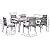 YITHOPI 7 Piece Patio Dining Set with Cushions Black Poly Rattan Versatile Lounge Furniture Outdoor Lounge Set Patio Furniture Sets Balcony Furniture Sets for patios, Gardens, Decks