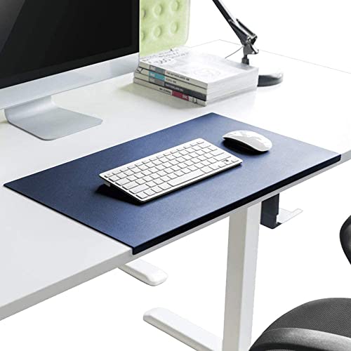 Pad de escritorio de cuero PU soft 100x50cm azul miniatura 2