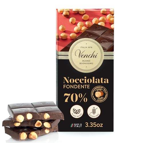 Venchi 70% Dark Chocolate Hazelnut Bar