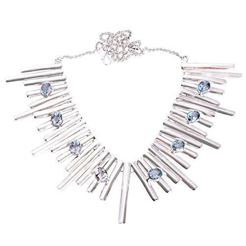 Collar de plata 925 y topacio azul para tus looks diarios