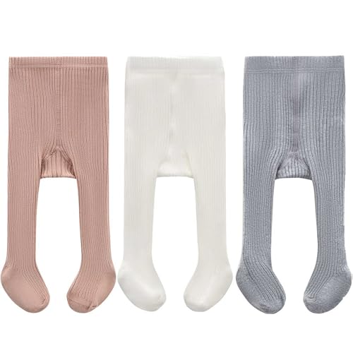 Image of CECORC Baby Girls Tights Toddler Cable Knit Leggings Thick Cotton Infant Stockings Pantyhose 1-10T