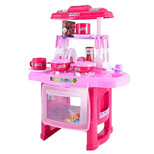 Juguete de Cocina de simulación, Cocina de Juegos para niños, Cocina de Juegos para niños con Juego de Accesorios de Juguete, Mini Cocina para niños, Juguetes y Pasatiempos (como se Muestra)
