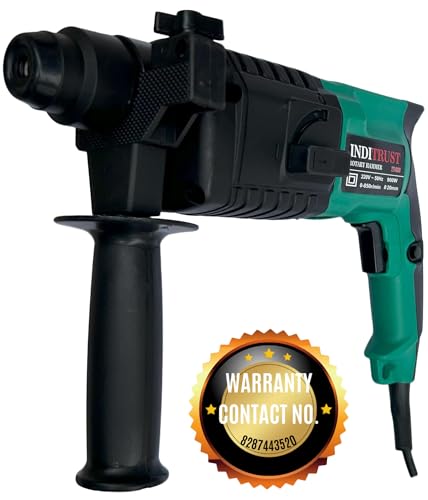 Image of Inditrust 6-Month Warranty 900W Rotary hammer drill machine 20mm Left /Right Rotation, 3pc Bit with 13mm Drill Chuck key Adaptor set (RED) 100% Copper Winding (BLUE)