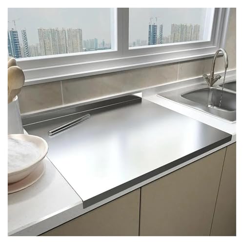Planche à découper en acier inoxydable 40x30 cm de grande taille avec bord robuste