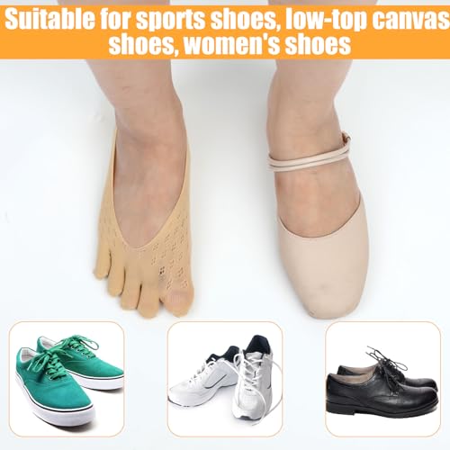 Image of 5 Pairs Toe Separator Socks, Orthopedic Split Toe Socks in 5 Colors Nylon Bunion Foot Alignment Socks with Invisible Design Compression Toe Five Finger Socks for Women