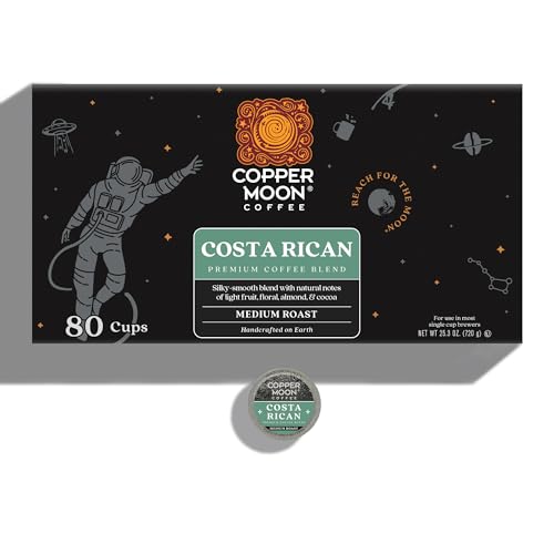 Image of Copper Moon Single Serve Coffee Pods For Keurig K-Cup Brewers, Medium Roast, Costa Rican Blend, 80 Count