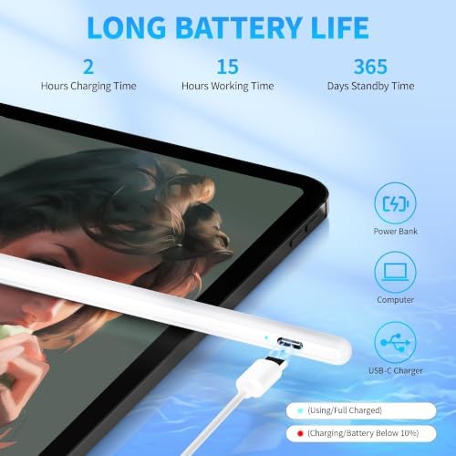 안드로이드 및 iOS 휴대폰/태블릿용 터치 스크린용 스타일러스 펜, 1.5mm 파인 팁 — 사진 4