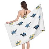 【 Serviette Microfibre 】 Serviette de bain vol en hélicoptère imprimé fabriquée de microfibre, confortable et respirant, avec une bonne absorbante et séchage rapide, non décoloration, doux et durable. Plus légère et plus absorbante que la serviette en coton traditionnelle. anti sable, il secoue facilement le sable et sèche rapide.