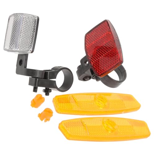 ibasenice 1set Bike Safety Reflectors High Reflective Front Rear Lens for Night Cycling Kit Mounts and Fish Shape Reflectors