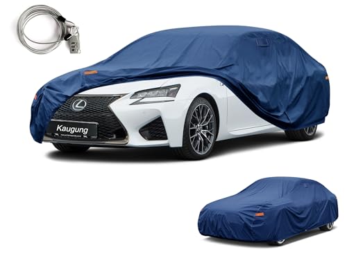 Image of Kaugung Custom Fit Car Cover for Lexus GS GS220 GS300 GS350 GS450 F (1994-2020), Heavy Duty Waterproof All Weather Outdoor Protection, Breathable Full Exterior Cover with Vent, Rain Sun Snow UV Proof