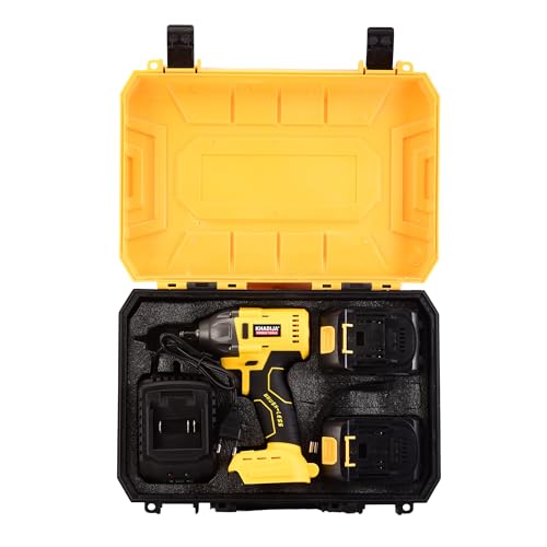 Image of KHADIJA IW20V-01 20V Cordless Impact Wrench | 430NM Torque | 3200RPM | 1 /2 inch Square Driver | 2x Batteries | Fast Charger | LED Light | Carrying Case | 5 Pcs Impact Sockets