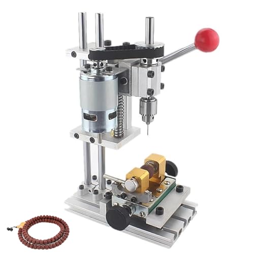 Mini taladro eléctrico de columna, perforadora de perlas, 7 velocidades ajustables, mandril de alta precisión, longitud de procesamiento de 15 cm, taladro multifuncional para manualidades