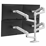 Ergotron – LX Quad Monitor Arm, VESA Desk Mount – for 4 Monitors Up to 40 Inches, 7 to 11 lbs Each – White